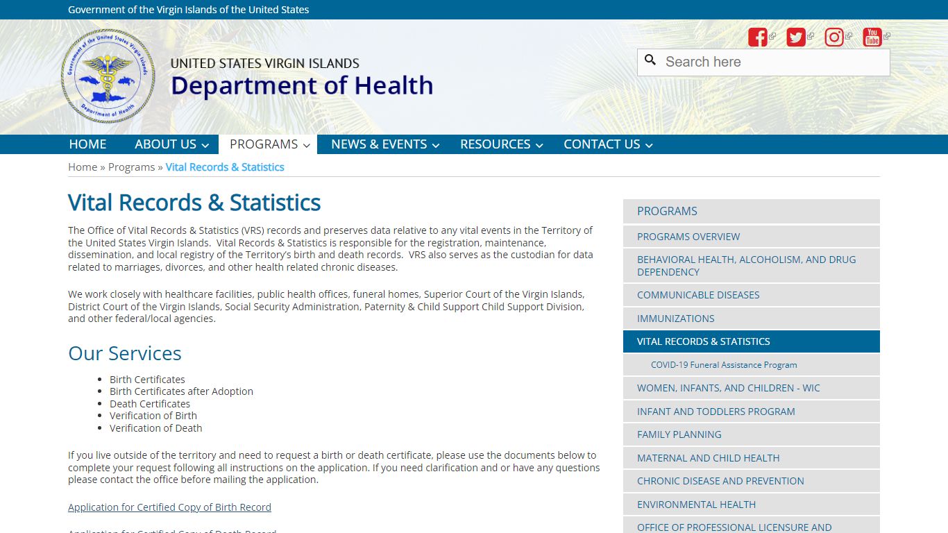 Vital Records & Statistics | USVI Department of Health